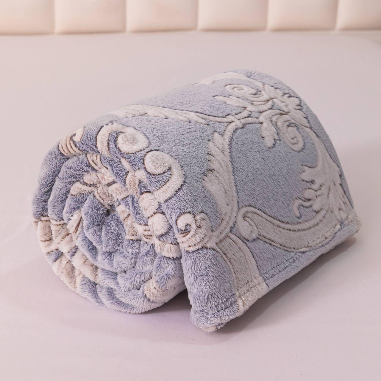 Плед-покривало Malloory Home Плюшевий з мікрофібри 200x230 см Сіро-синій (1873-7) - фото 3