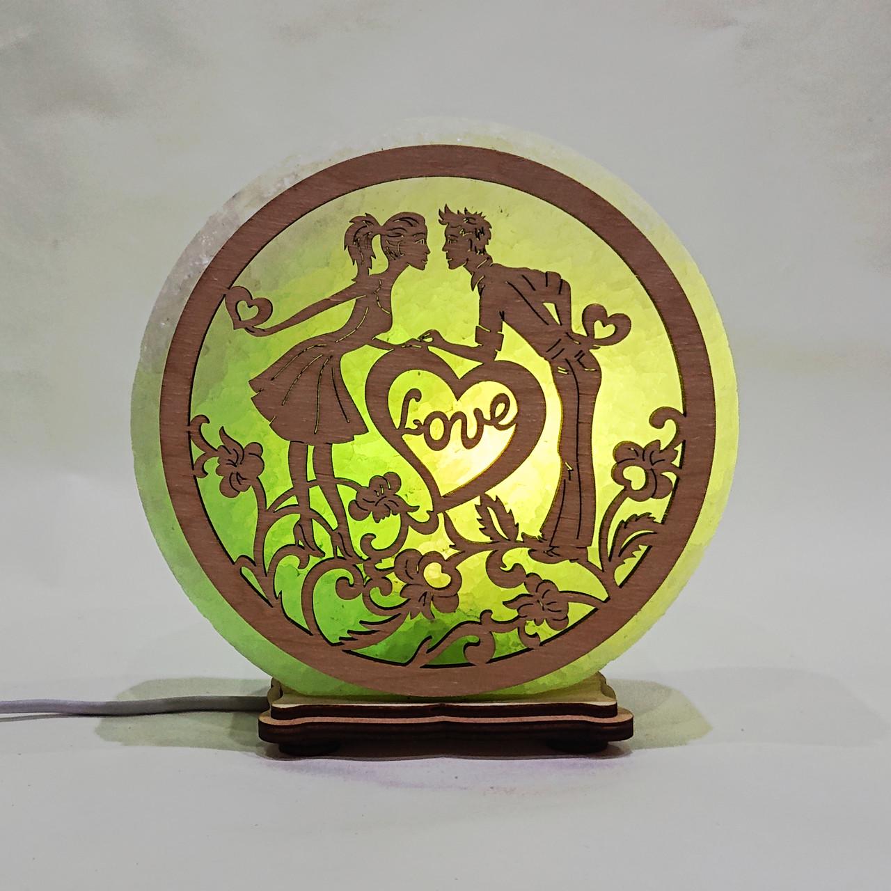 Соляной светильник Пара с сердцами (KБ-00031-g)