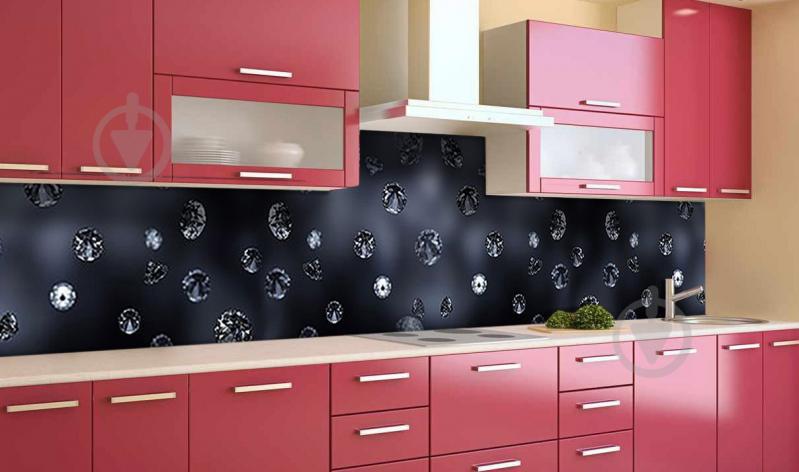 Наклейка виниловая кухонный фартук  Zatarga  "Черные бриллиант"  650х2500 мм