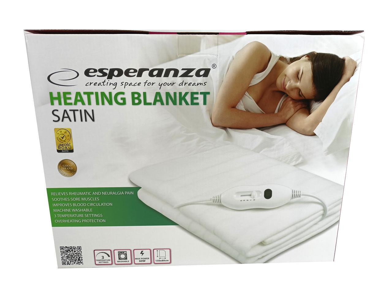 Электропростынь с подогревом Esperanza EHB002 SATIN 60 Вт 3 уровня 150x80 см - фото 10