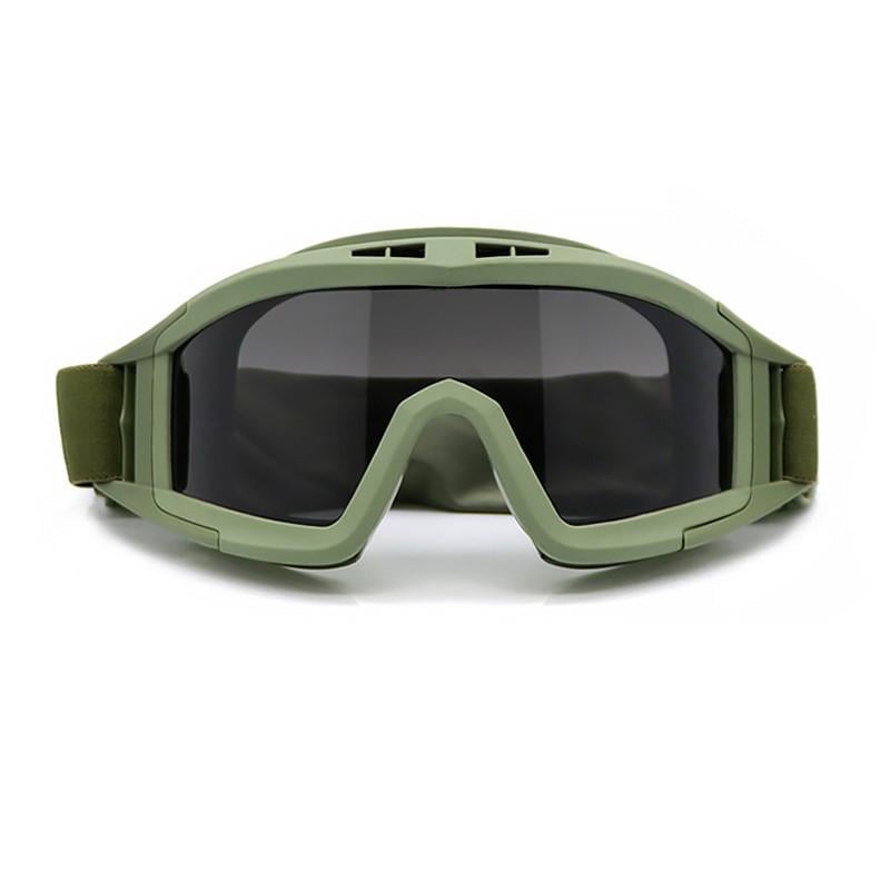 Окуляри балістичні маскою зі змінними лінзами Оливковий (11682837)