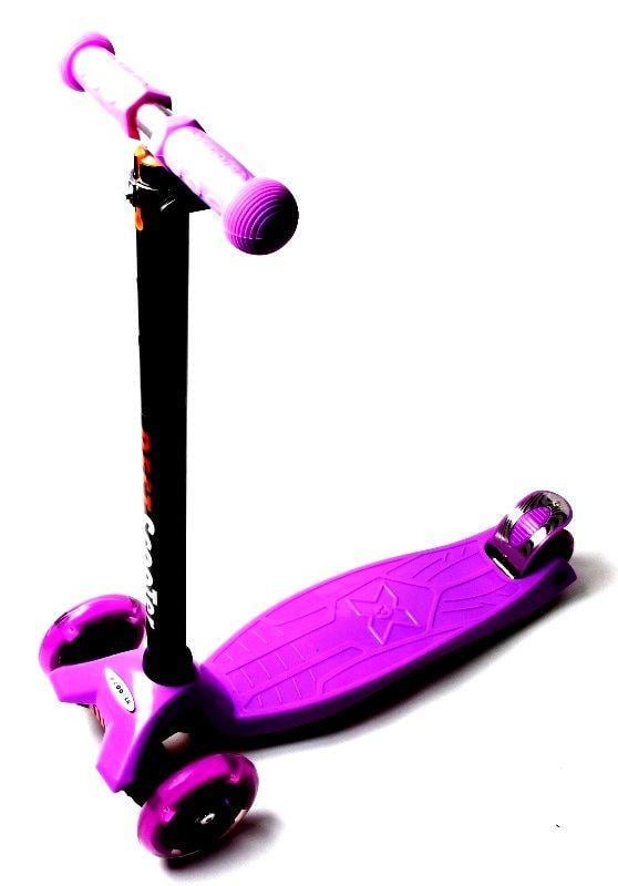 Самокат Трехколесный самокат все колеса светящиеся Фиолетовый