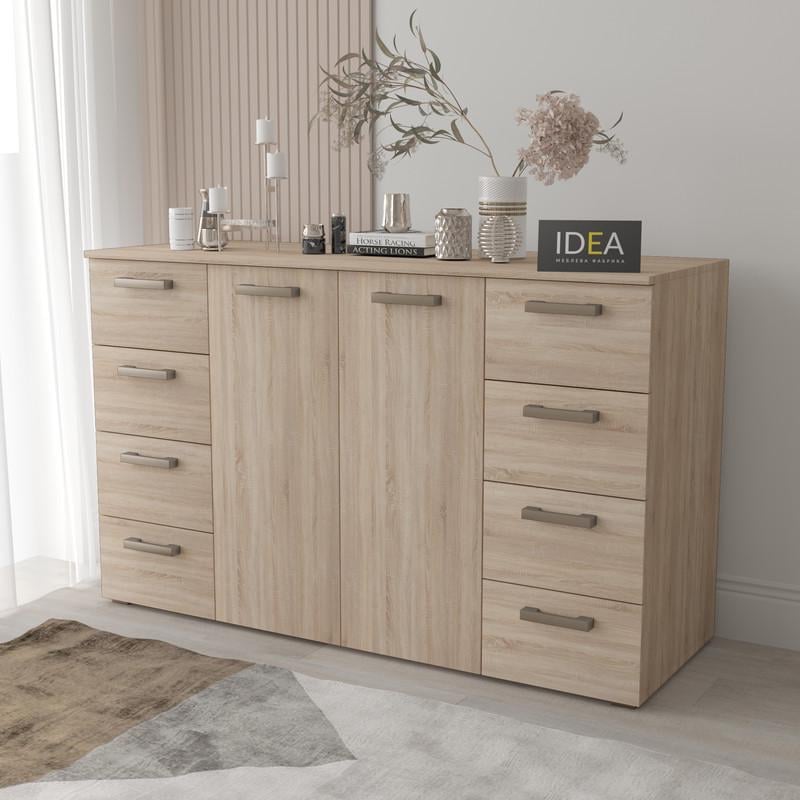 Комод Idea ТКБ-379.1 на 8 шухляд з дверима Дуб сонома (26718279) - фото 1 Комод Idea ТКБ-379.1 на 8 шухляд з дверима Дуб сонома (26718279) - фото 1