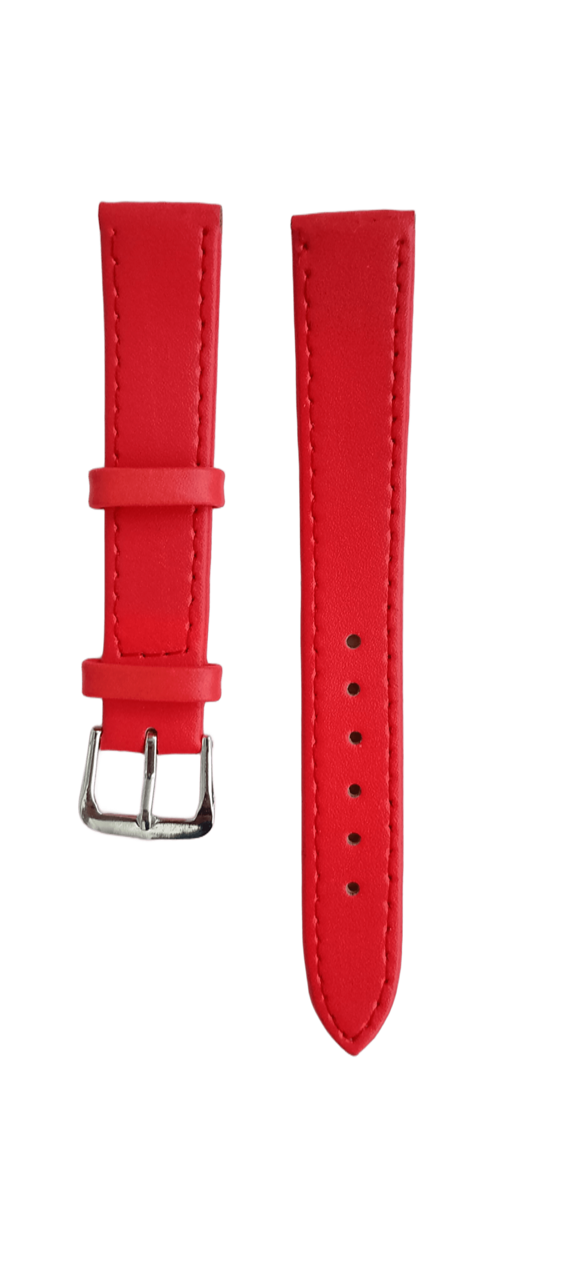 Ремешок для часов кожезаменитель гладкий 16х170 мм Ярко-розовый (2459C)