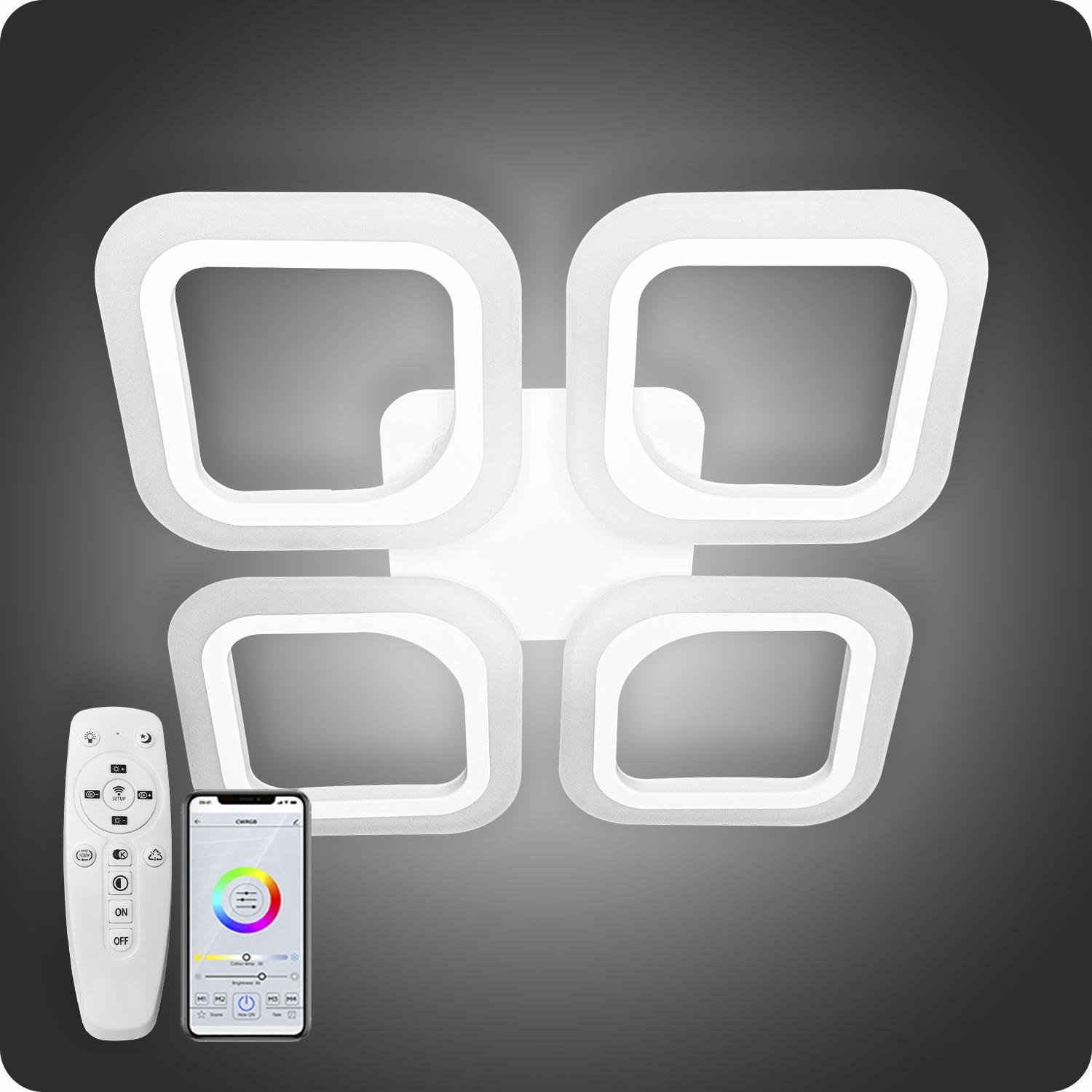 Люстра світлодіодна 517 Dlight з пультом 55 Вт Білий (01774) - фото 2 Люстра світлодіодна 517 Dlight з пультом 55 Вт Білий (01774) - фото 2