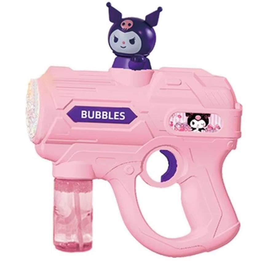 Генератор-пістолет для мильних бульбашок дитячий Аніме Kuromi на батарейках АА Рожевий (1000-ZB-774)