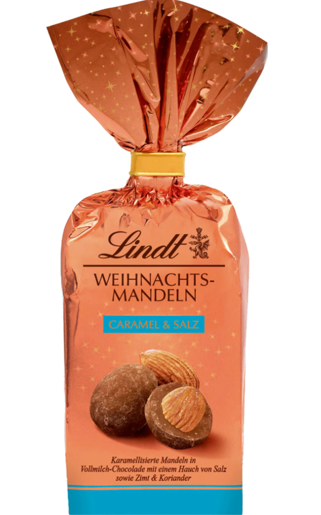 Шоколадні цукерки з мигдалем Lindt Weihnachts Mandeln Caramel Salz 100 г (2454500319)