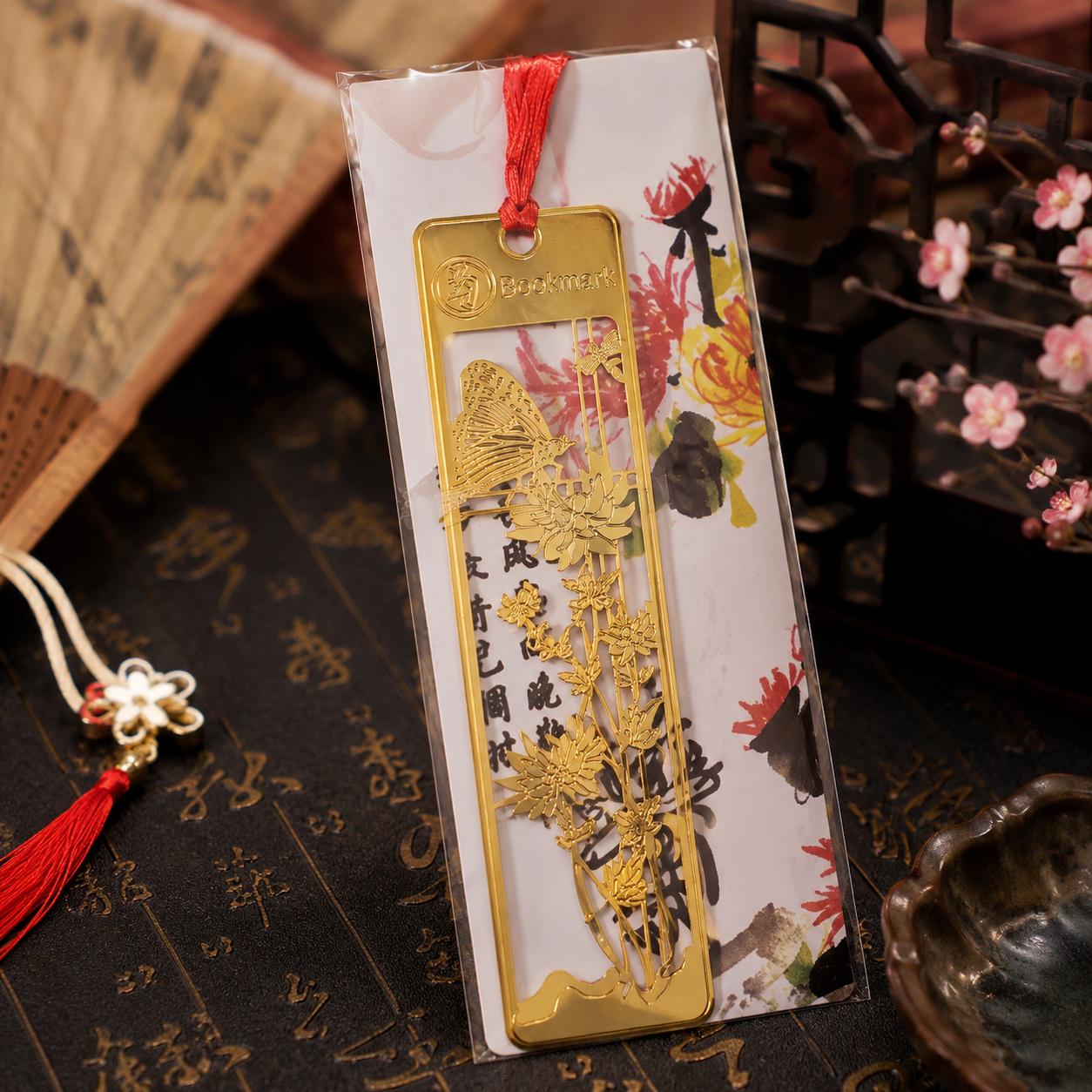 Закладка для книг металева Chinese Elegance метелик і хризантема (37242629)