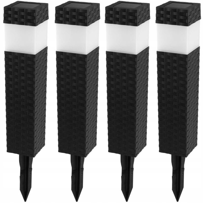 Садовый фонарь на солнечной батарее SuperLED столбик 4 шт. (10482)