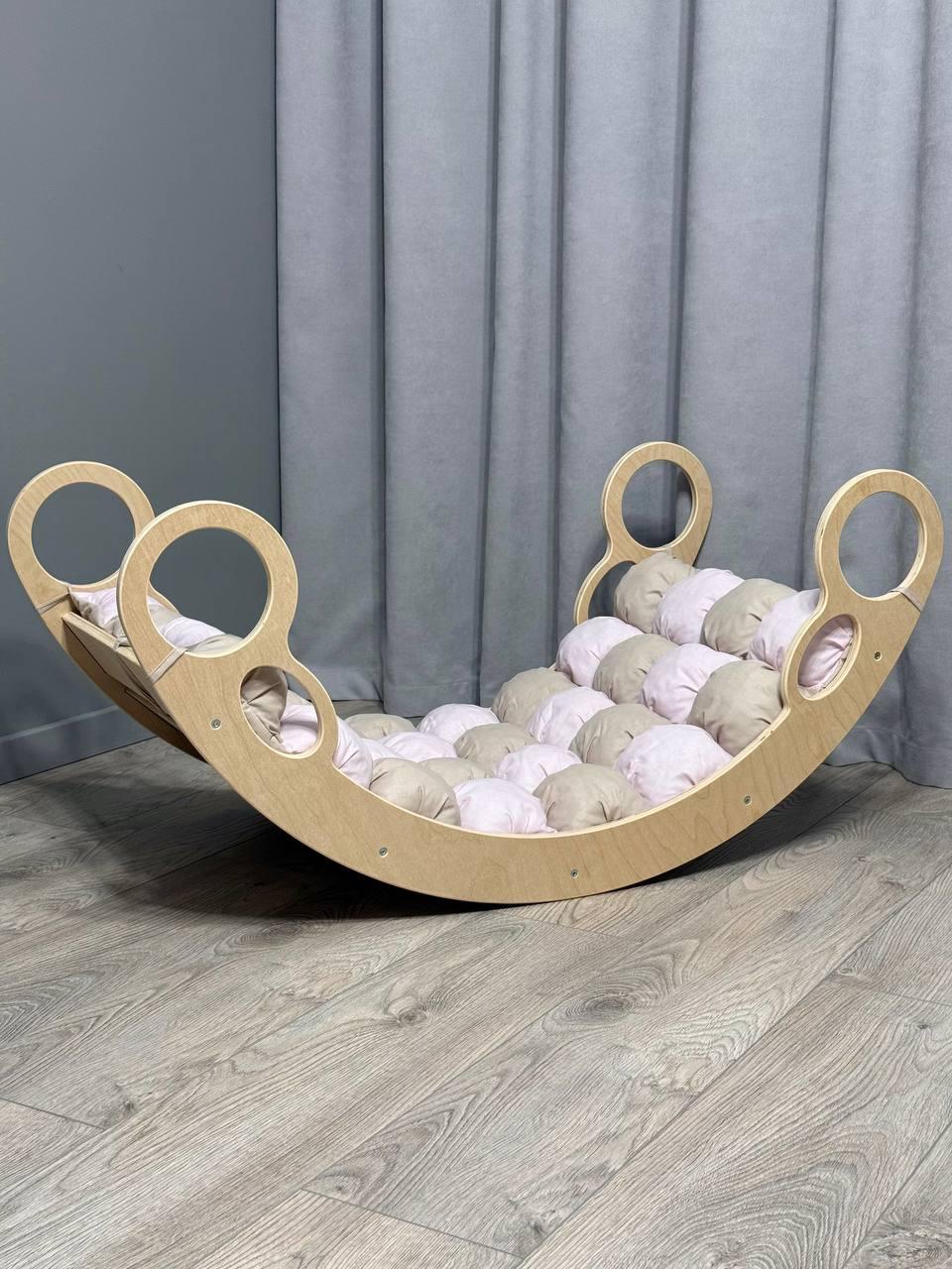 Детская кроватка качалка-балансир 7 с матрасиком бонбон