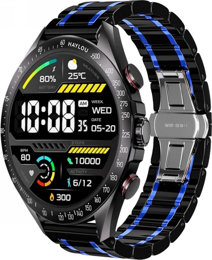 Ремешок керамический Ceramo для Haylou Solar Pro LS18 Black Blue (40834-43)