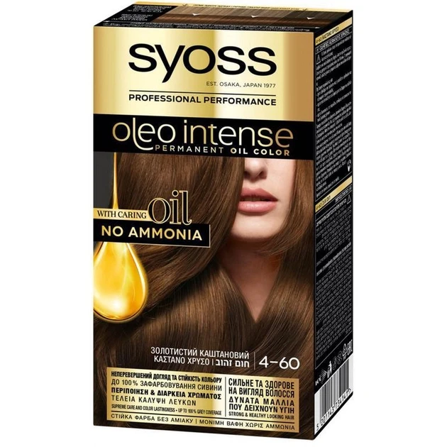 Краска для волос Syoss Oleo Intense 115 мл 4-60 Золотистый каштановый