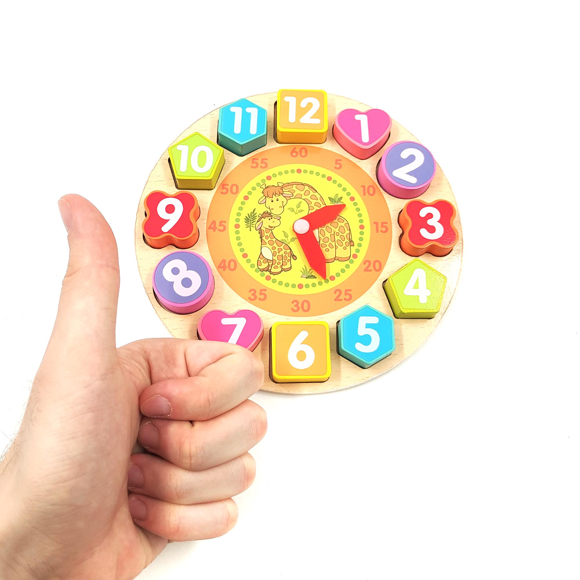 Сортер для малышей Часы 13 элементов жираф Разноцветный - фото 6 Сортер для малышей Часы 13 элементов жираф Разноцветный - фото 6