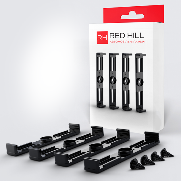 Рамка под номерной знак безрамковая Red Hill на два номера Черный (29819642)