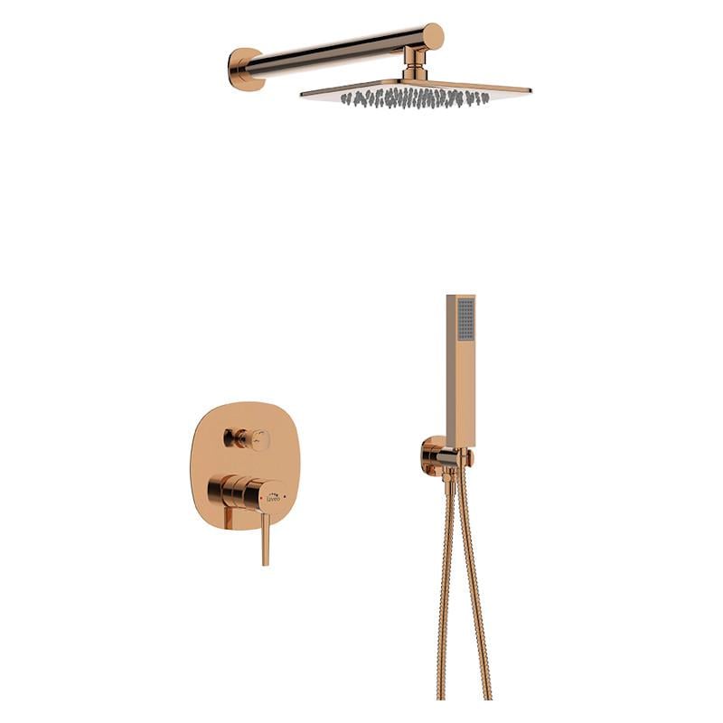 Душевая система Laveo POLA со встроенным розоватым смесителем Золотой (BAP_801P)