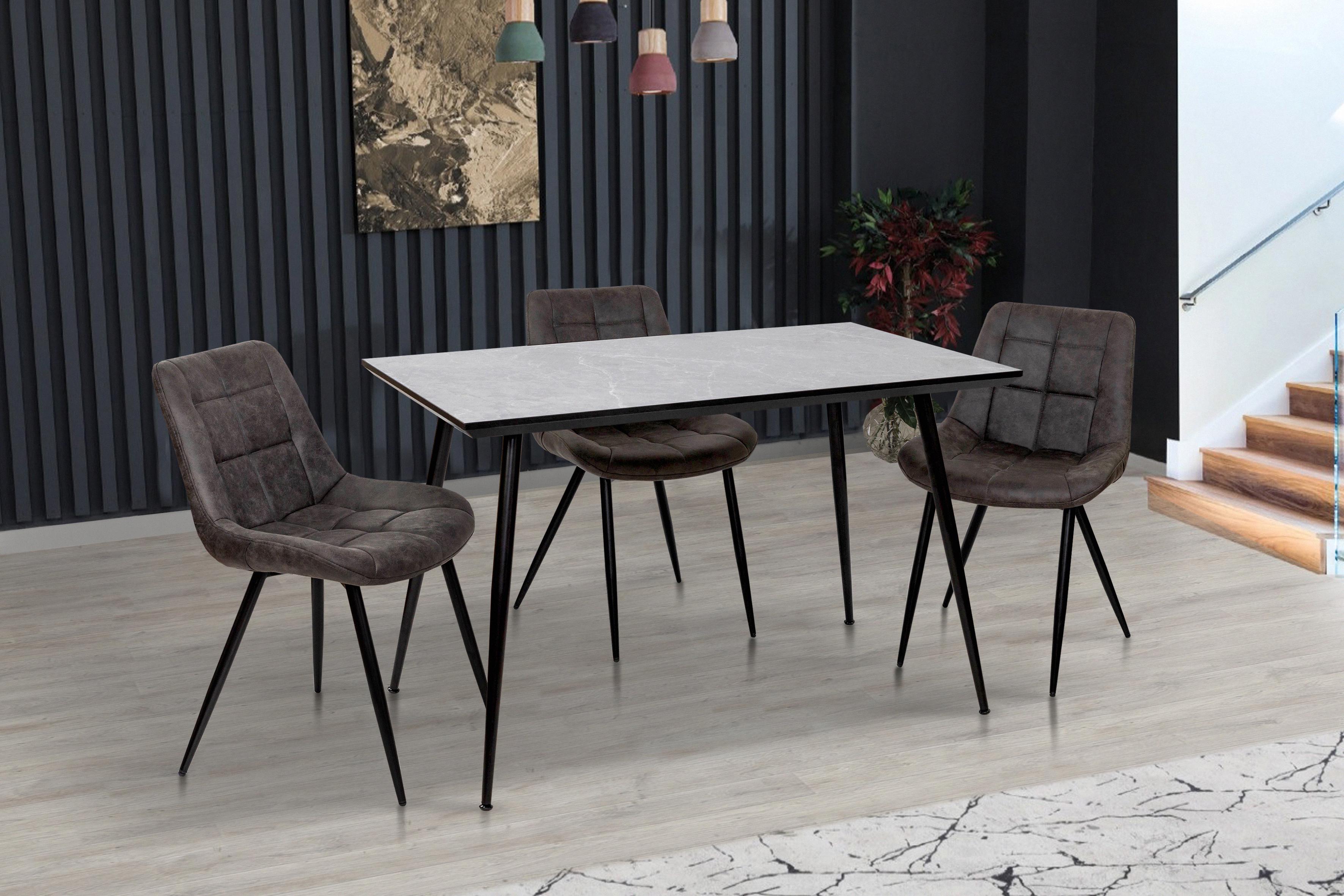 Обеденный стол Грейс Торнадо 1200х700х750 мм Черный/Серый бетон МДФ (GAА0055443) - фото 8