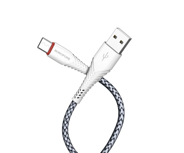 Кабель Data Borofone BX25 Powerful USB - Type-C 3A 1 м Белый