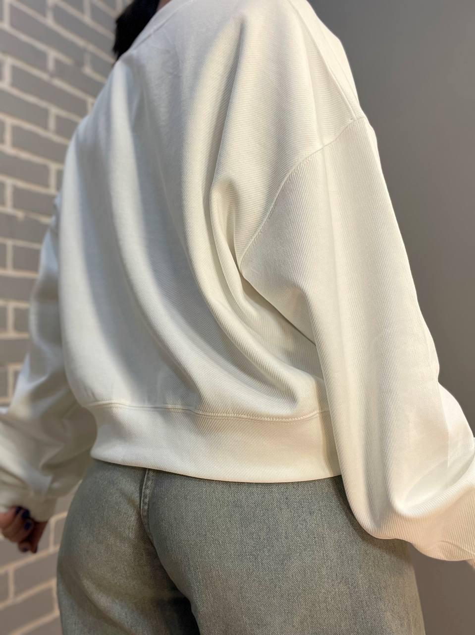 Світшот жіночий U S 36918 рубчик діагональ маленька вишивка in широкий OS Білий (1384) - фото 9 Світшот жіночий U S 36918 рубчик діагональ маленька вишивка in широкий OS Білий (1384) - фото 9