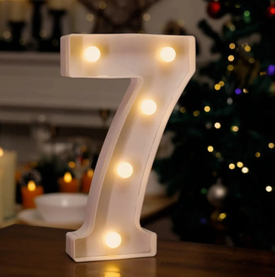 Цифра об'ємна 7 Led декоративна маленька 21x13 см Білий (1899/7) Цифра об'ємна 7 Led декоративна маленька 21x13 см Білий (1899/7)