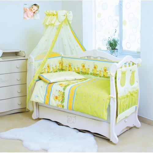 Дитячий постільний комплект в ліжечко Twins Comfort З-027 з балдахіном Каченята з кульками Зелений (T2121) - фото 1