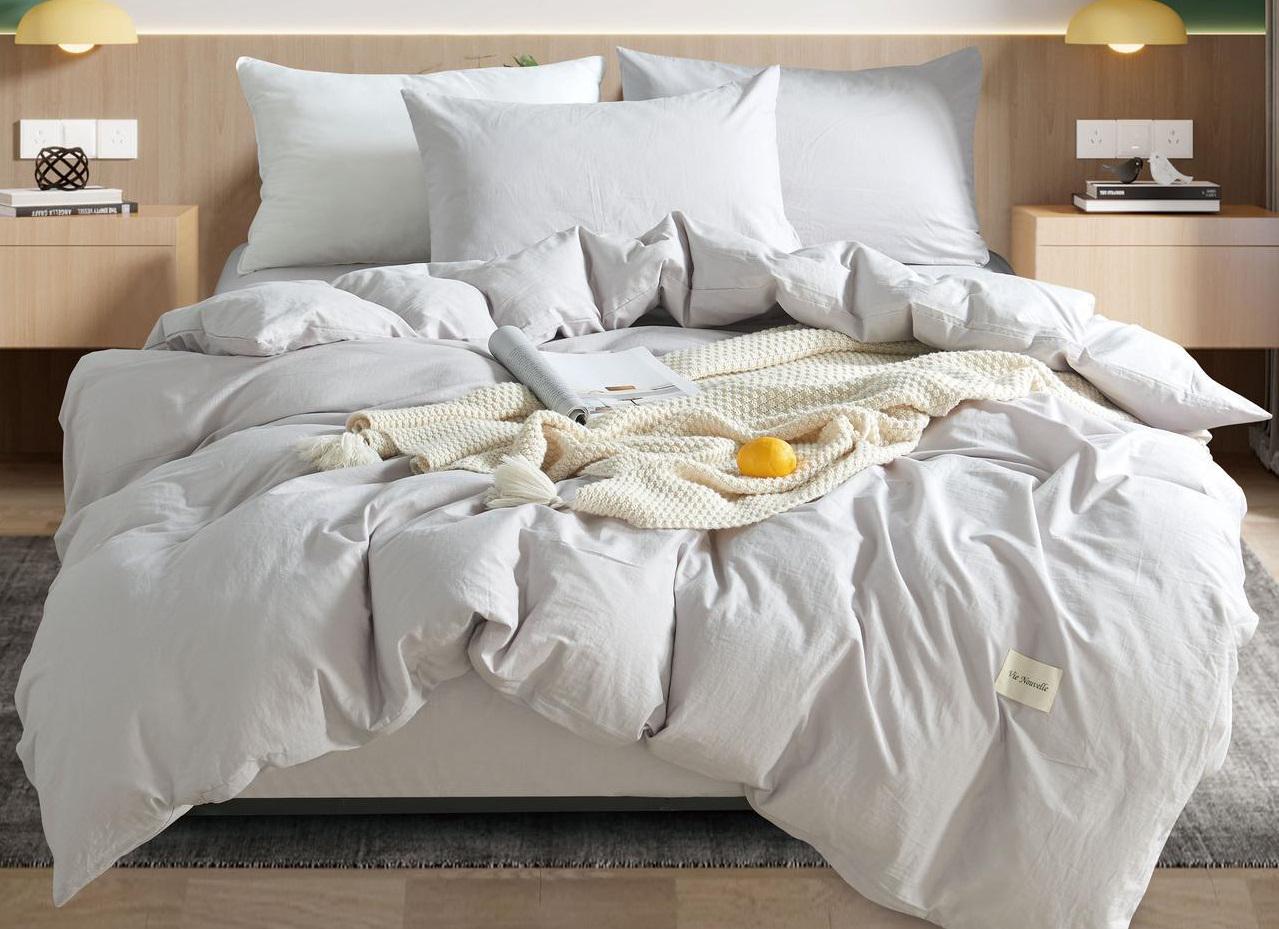 Постельное белье Vie Nouvelle Washed cotton евро на резинке вареный хлопок 200х220 см (W5E200)