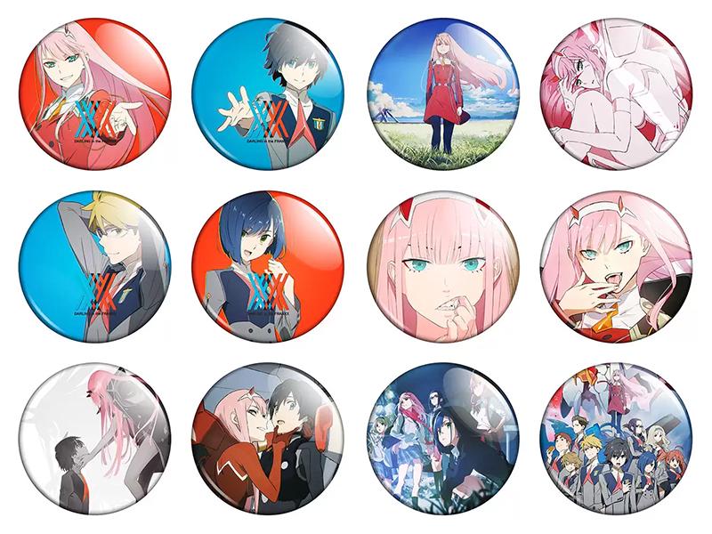 Набор значков Аниме Darling in the FranXX 12 шт. (NZN00302)