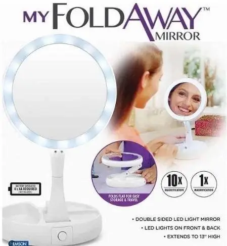 Зеркало косметическое My Fold Away Mirror LED 10X - фото 4