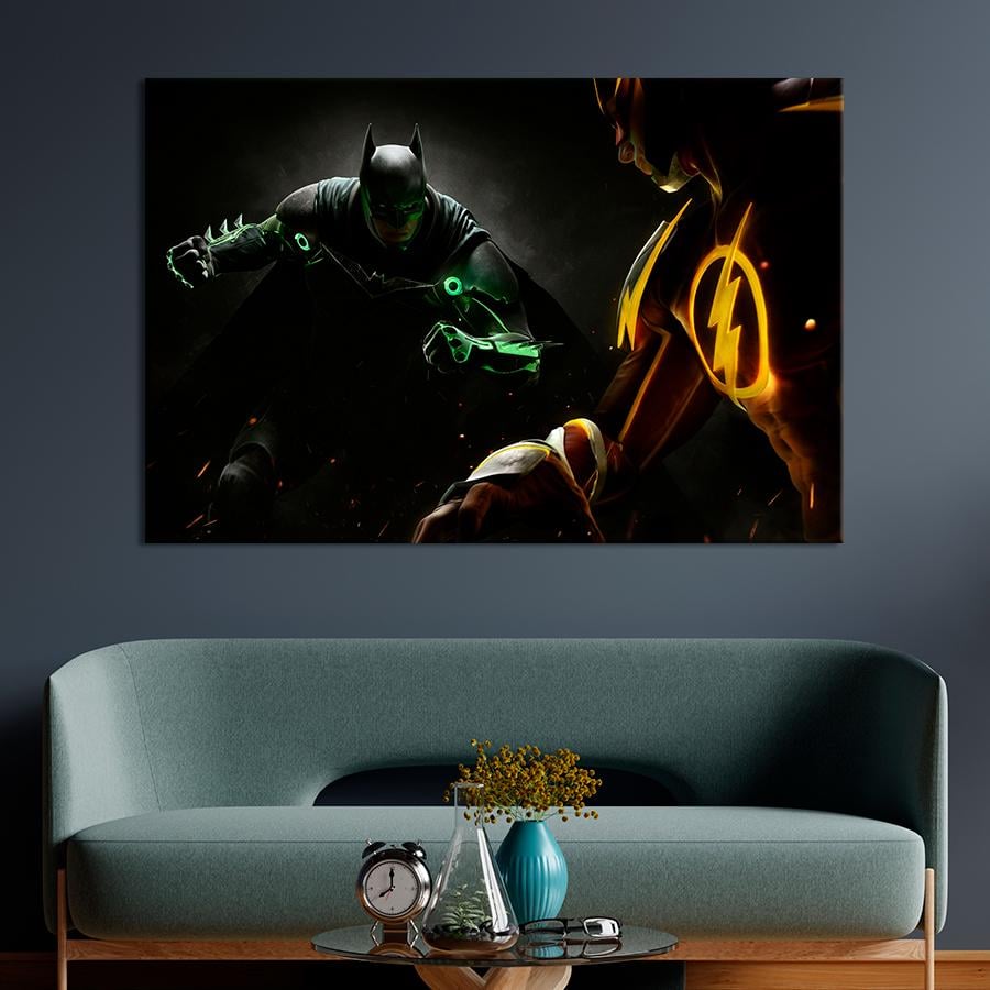 Настенний декор Бэтмен и Флэш Injustice 2 80x54 см (A157-1)