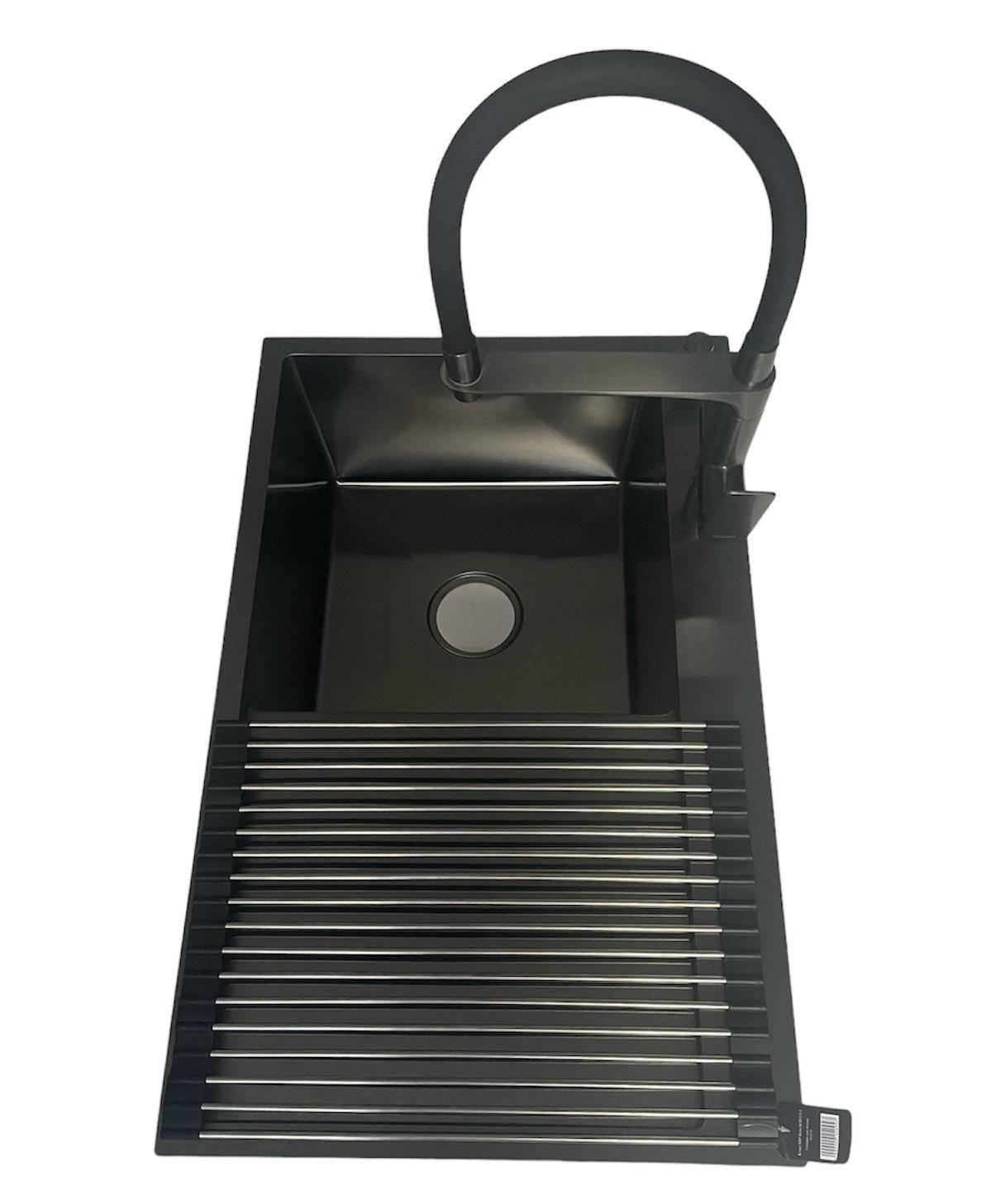 Мойка Lidz 7849BL левая/смеситель для кухни Kroner KRP Graz-GRP03815