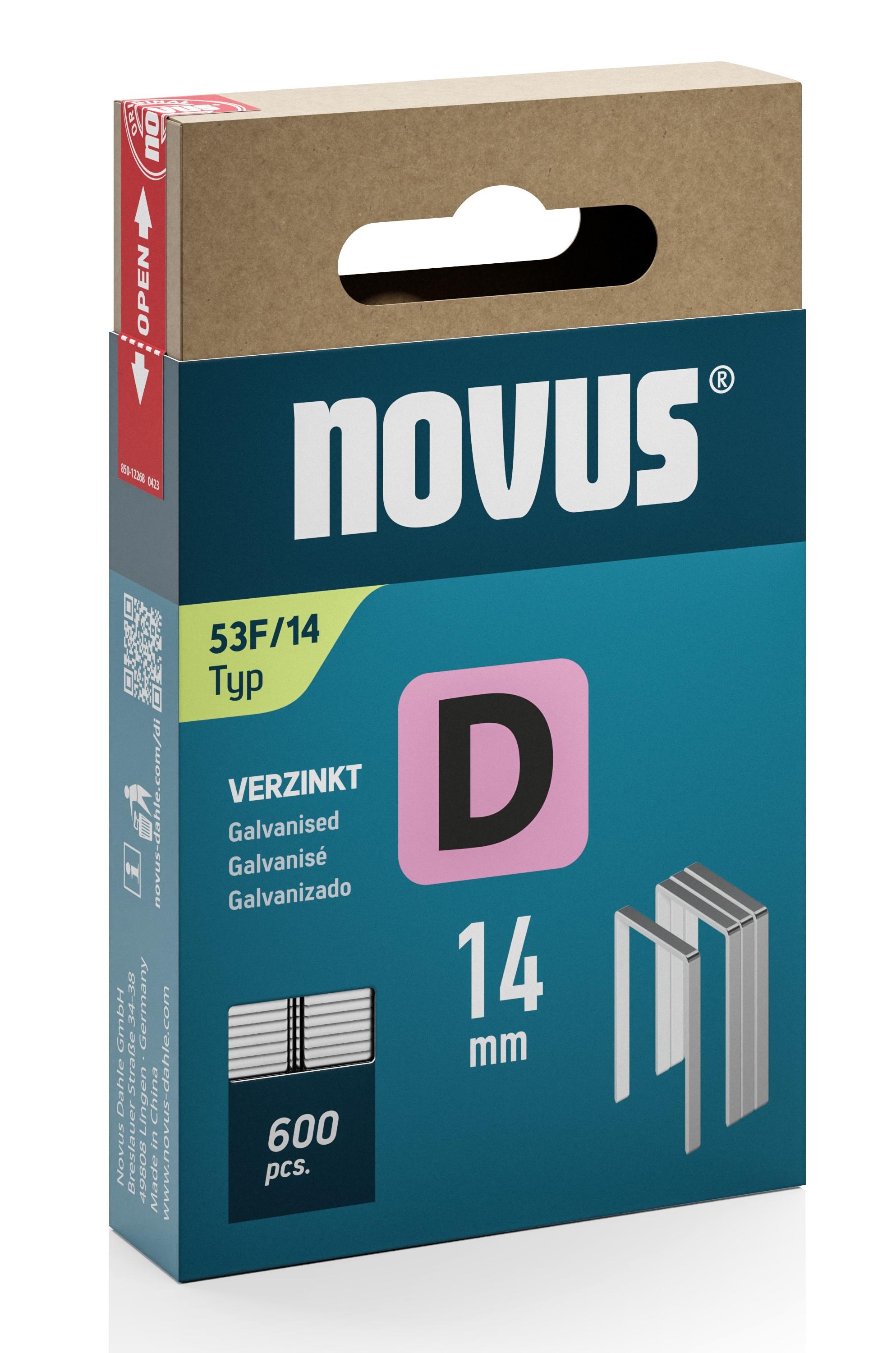 Скоби плоскі Novus для будівельного степлера D тип 53F 14 мм (042-0792)
