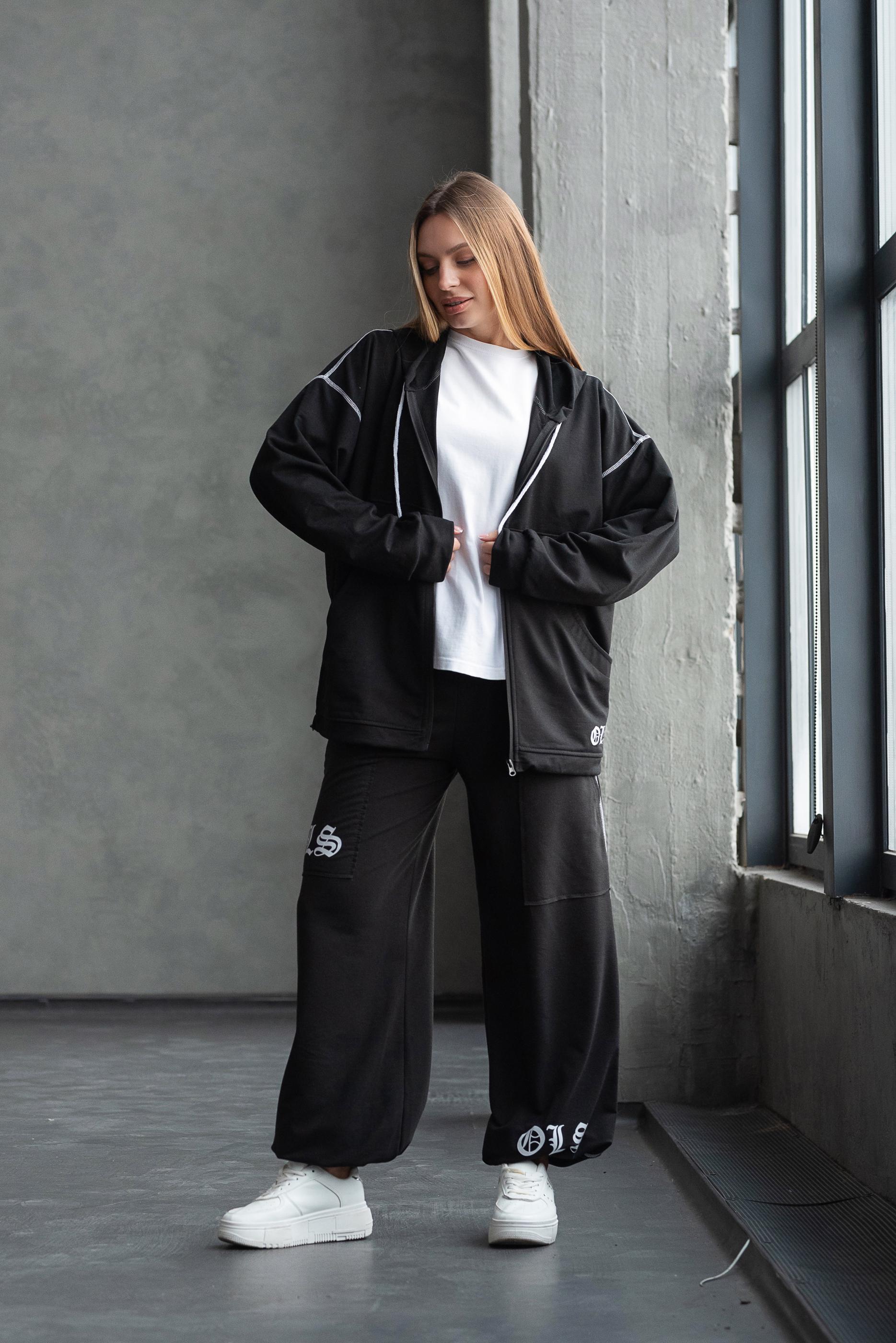 Спортивный костюм женский Милена р. 48 Черный (2288072877) - фото 4 Спортивный костюм женский Милена р. 48 Черный (2288072877) - фото 4