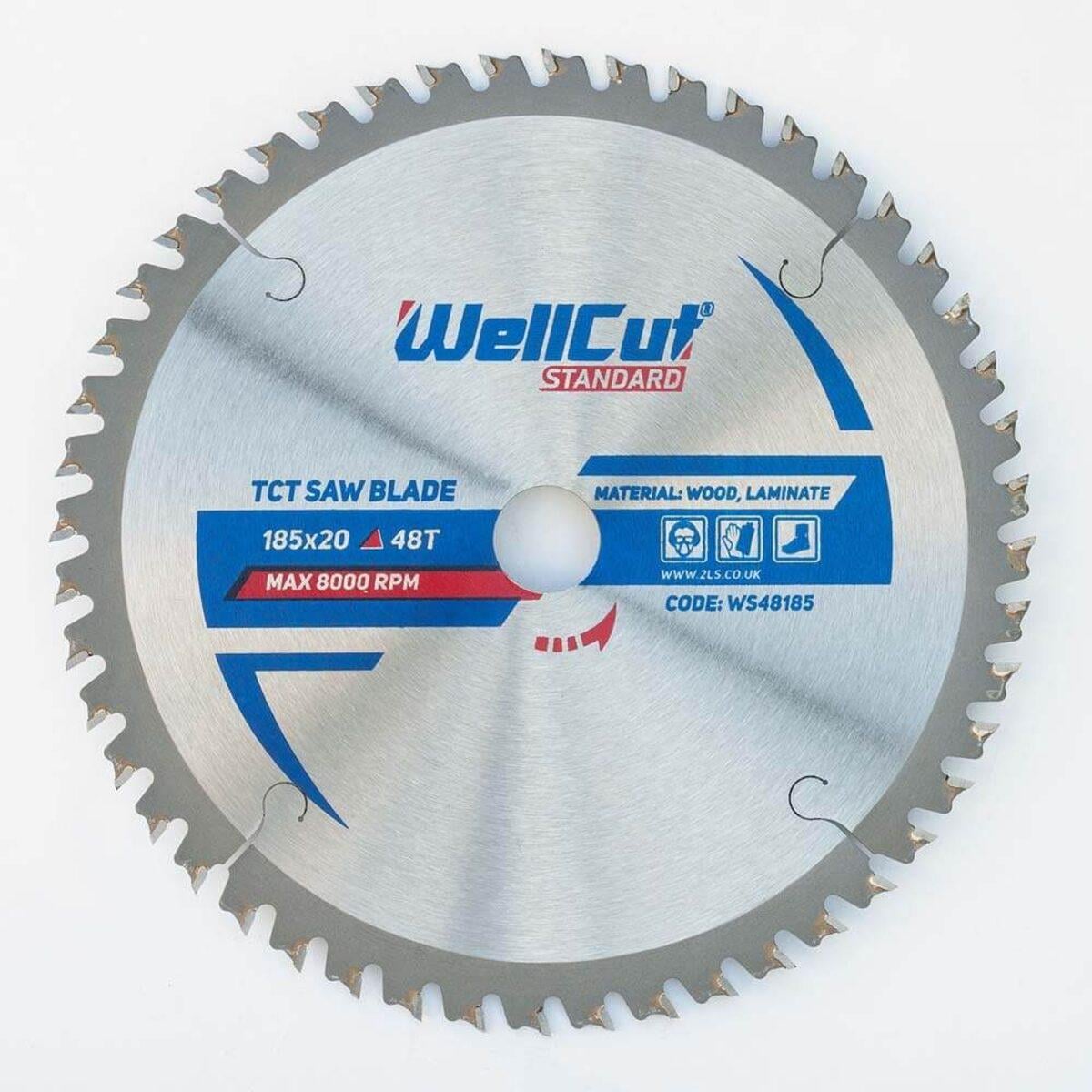 Пильный диск по дереву и ламинату WellCut Standard 185х20 мм 48Т (018020)