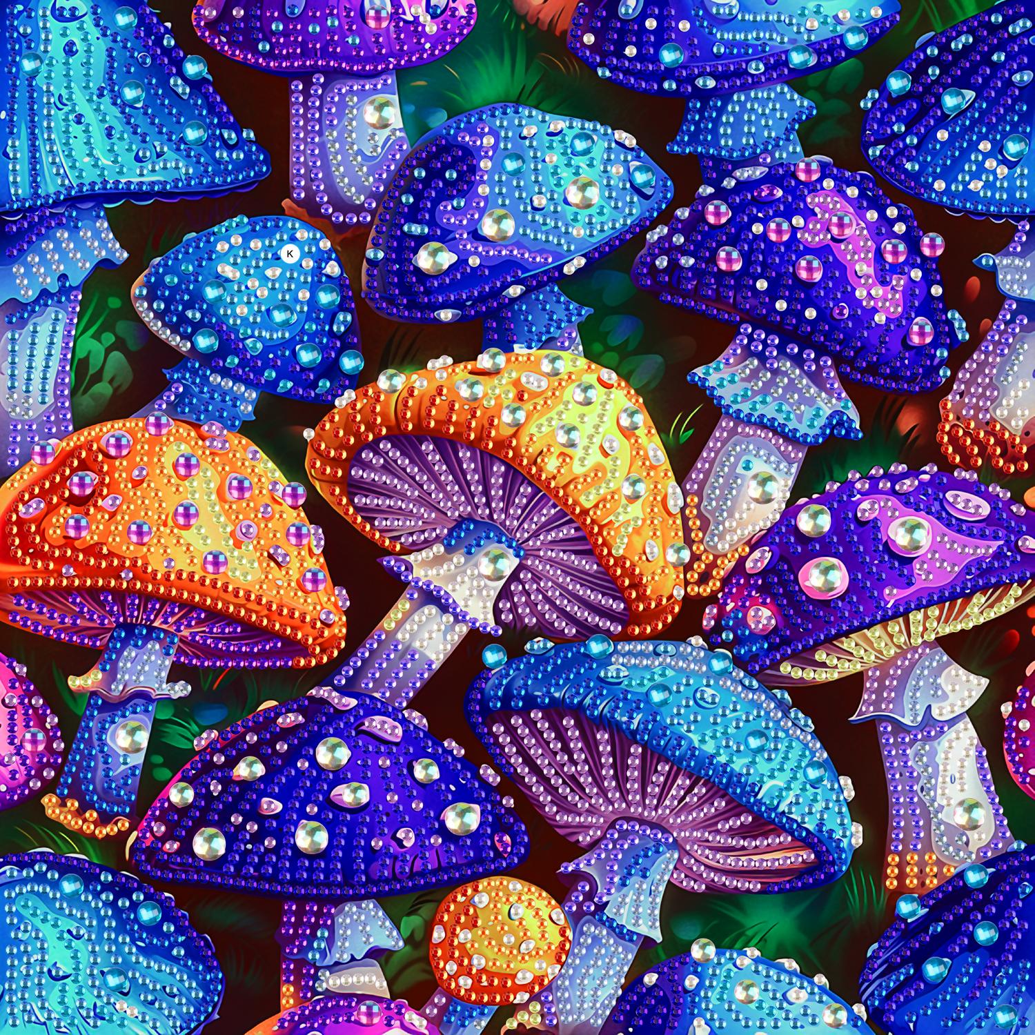 Алмазная мозаика Brushme Цветные мухоморы 25x25 см (BH015)