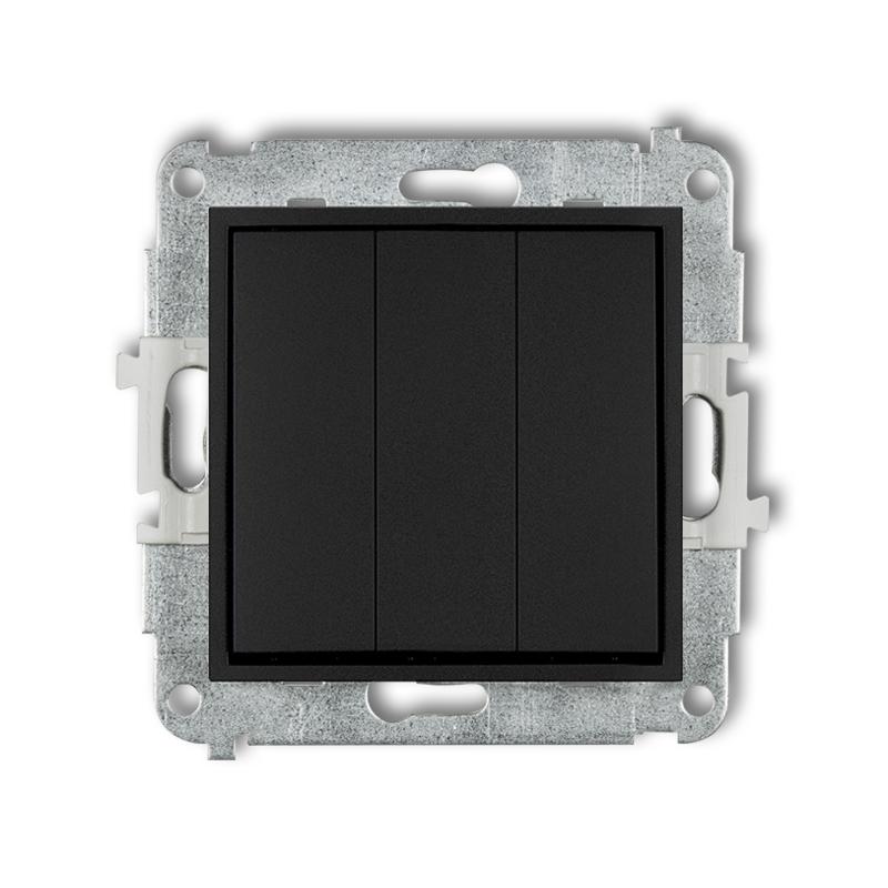 Вимикач 3-клавішний Karlik Mini Чорний матовий (12MWP-7)