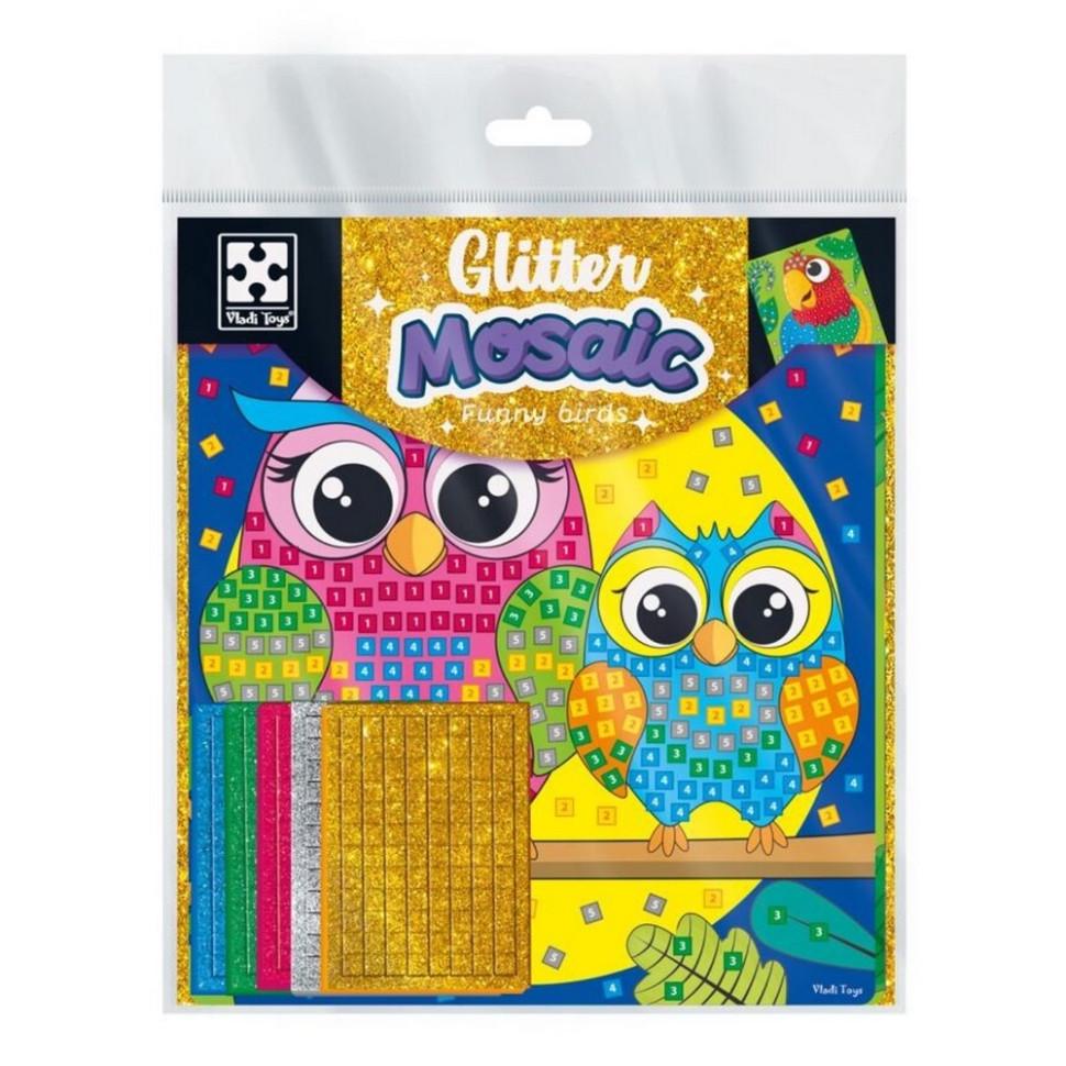 Набір для творчості Vladi Toys з блискучою мозаїкою Сова та Папуга (VT4511-14)