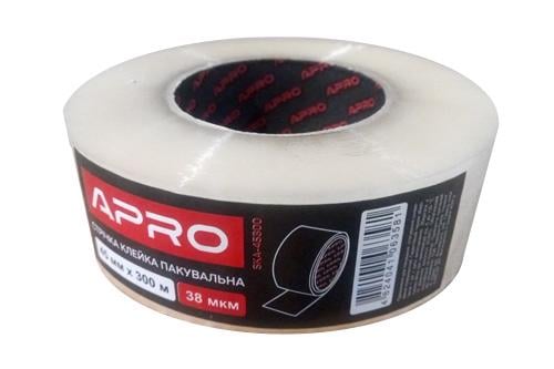 Стрічка пакувальна клейка APRO 45 мм 300 м Прозорий