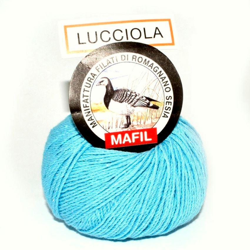 Пряжа хлопковая с люрексом Mafil Lucciola 174 acqua marin Морская волна (7090)