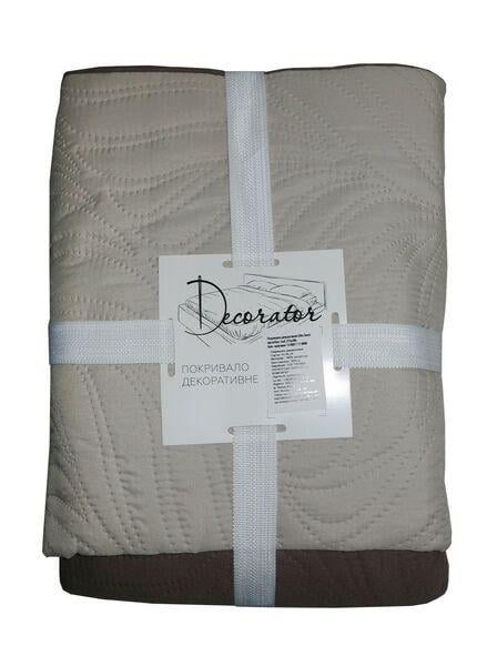 Покривало двостороннє Decorator Листя 210x215 см Бежевий/Капучино (21949)