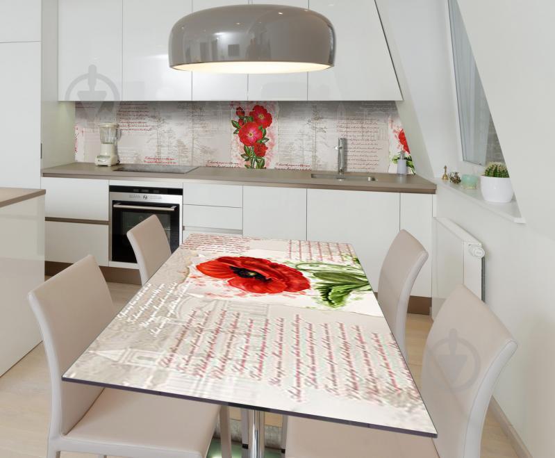 Наклейка виниловая на стол Zatarga  "Красный Мак" 650х1200 мм