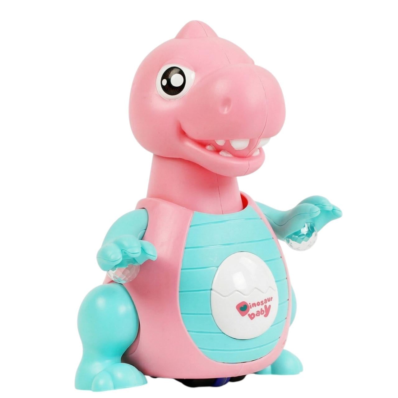 Інтерактивна іграшка TK Group Динозавр 21591 музичний з підсвічуванням рухається та співає українською Рожевий