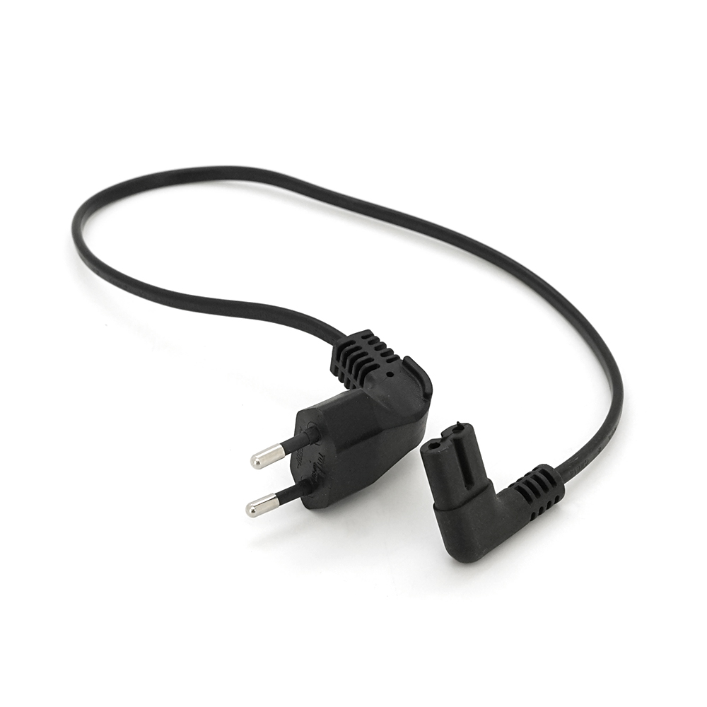 Кабель живлення PC-184/2 CEE7/16-C7 2 pin кутовий мідний 0,5 м (8738)