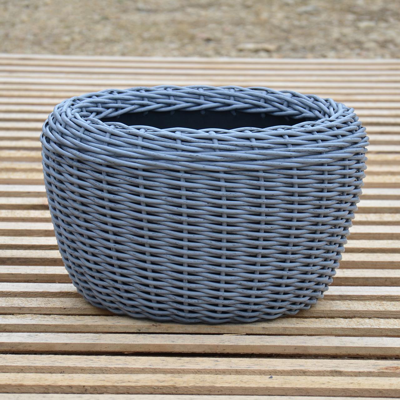 Кашпо велике для рослин та квітів з штучного ротангу/ручної роботи 45 л Сірий (12343572) - фото 5 Кашпо велике для рослин та квітів з штучного ротангу/ручної роботи 45 л Сірий (12343572) - фото 5