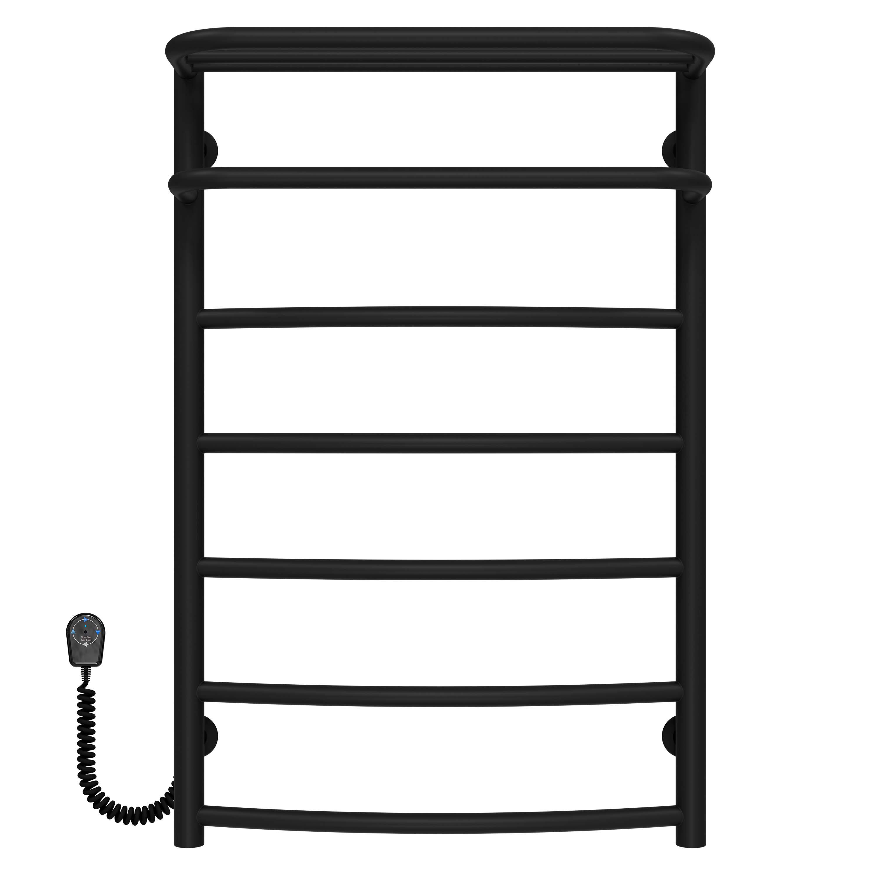 Полотенцесушитель электрический Deffi Отель П7 EF16 левое подключение нержавеющая сталь 500х800 мм Черный (C.OD.80.50.7.EBL5)