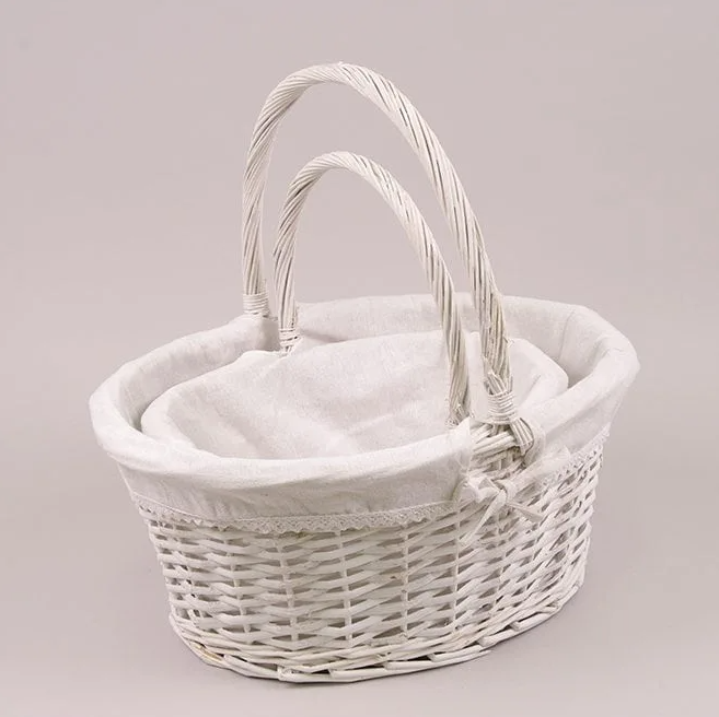 Комплект корзин с тканью Flora 2 шт. Белый (38090)