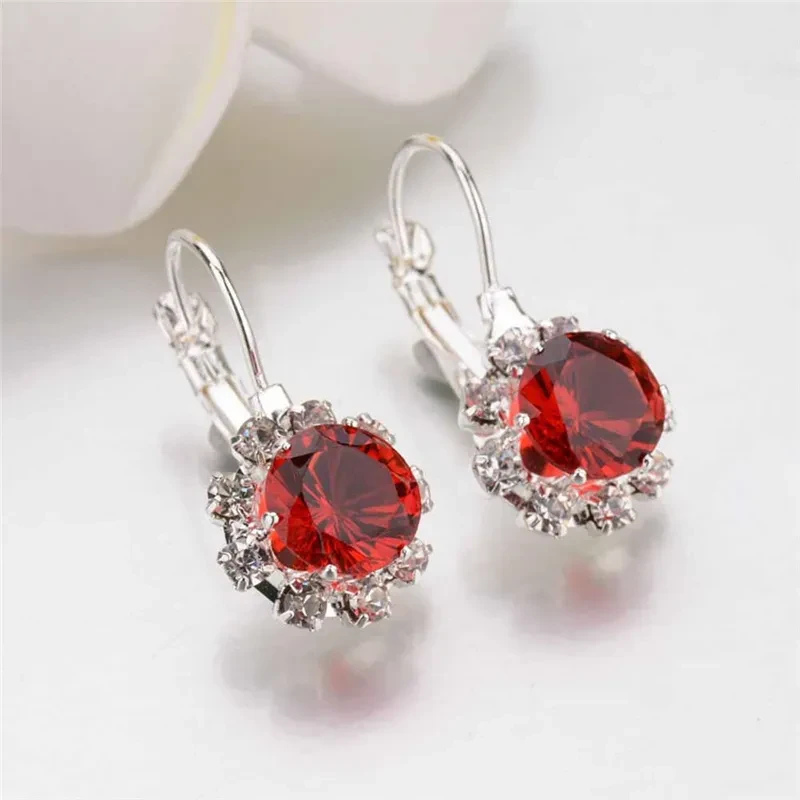 Сережки з червоними кристалами (1139770478)