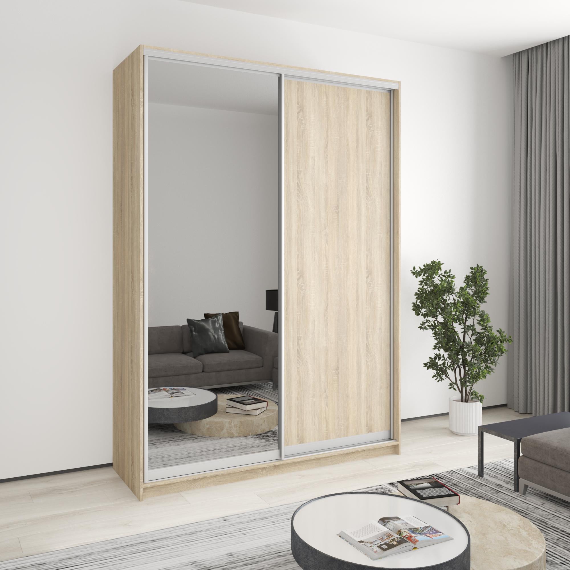 Шкаф-купе двухдверный MebelStar Комбо AL ДСП/зеркало 170x60x240 см Дуб сонома (MBS-4134)