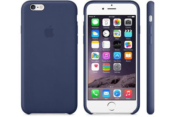 Чехол-накладка Apple Leather Case for iPhone 6,6s, Midnight Blue (MGR32) Оригинал