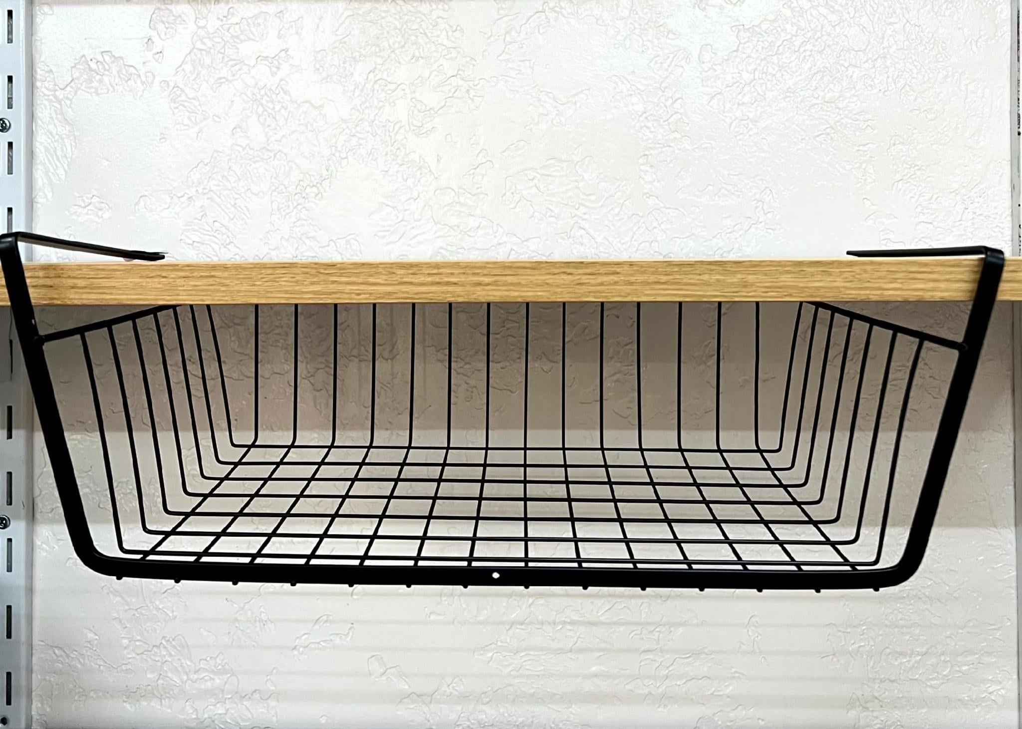 Полка навесная металлическая 41х24,5х15 см Черный/Белый