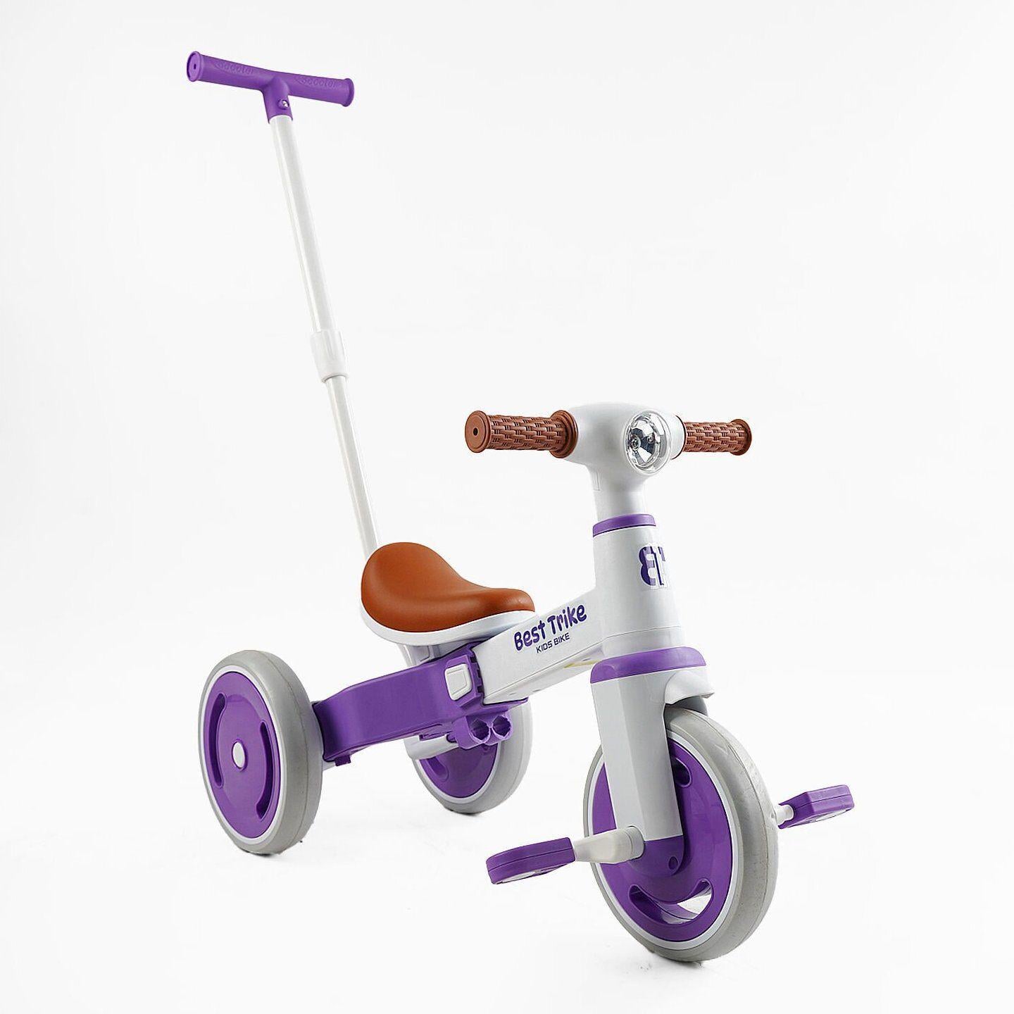 Велосипед детский трехколесный Best Trike LB с родительской ручкой Фиолетовый (LB-10571)