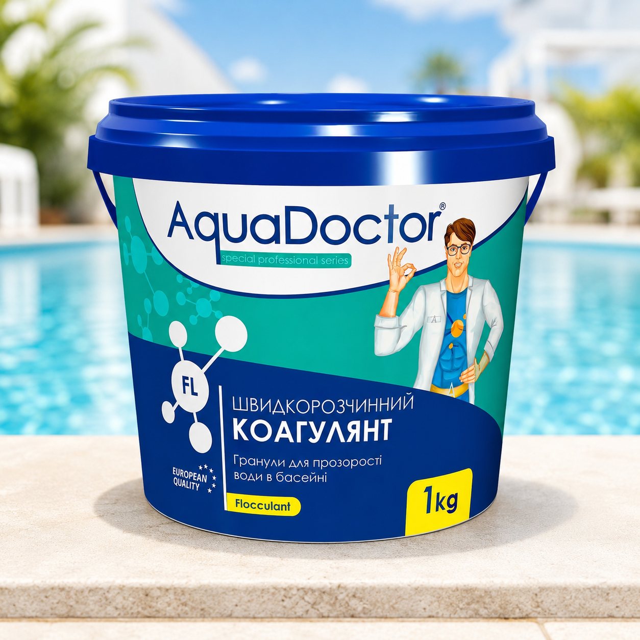 Флокулянт Aquadoctor FL гранулированный от мутной воды в бассейне 1 кг (19394)